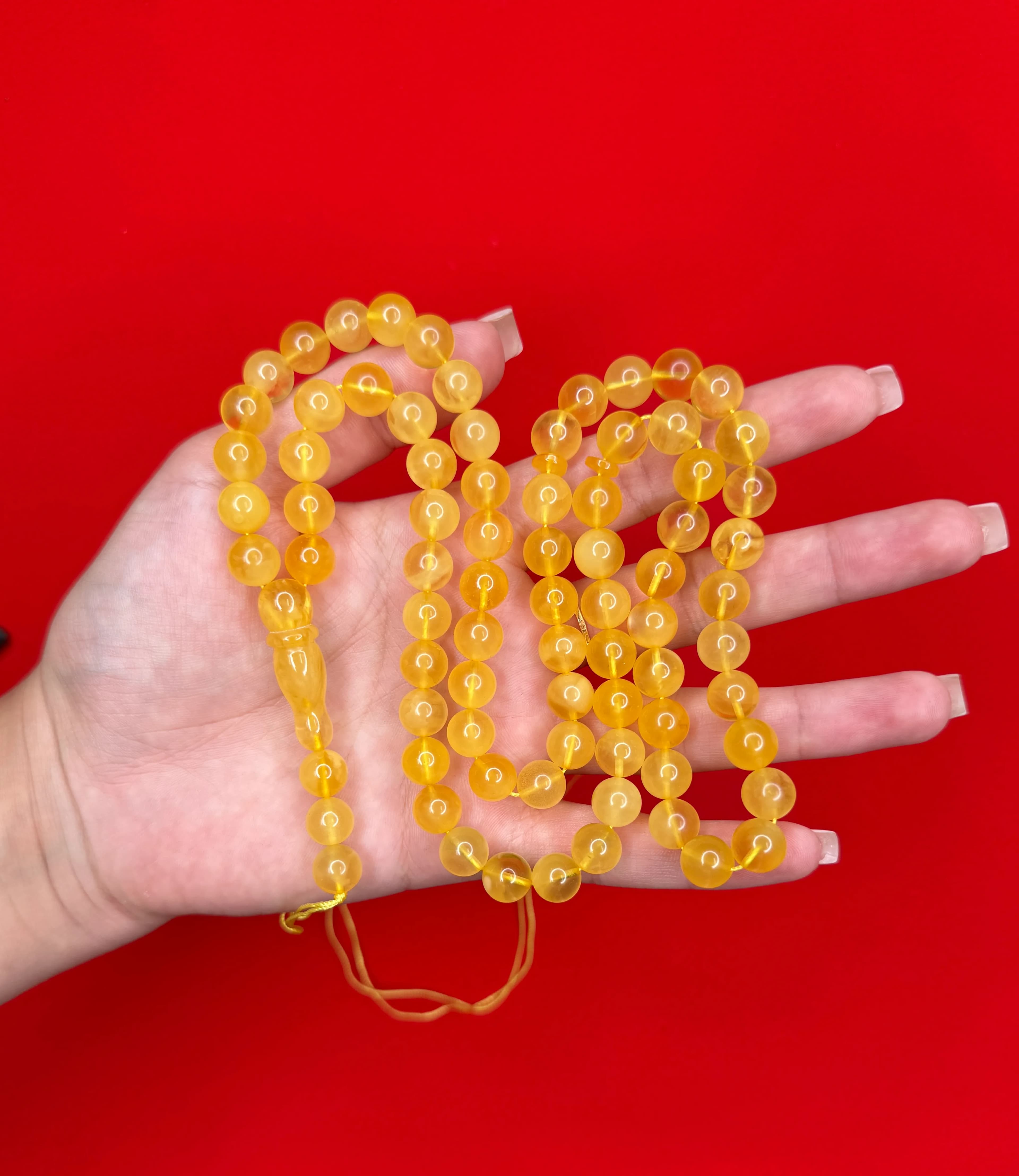 Mango Round Rosary, 75 Beads, 9 mm, 42g - 1