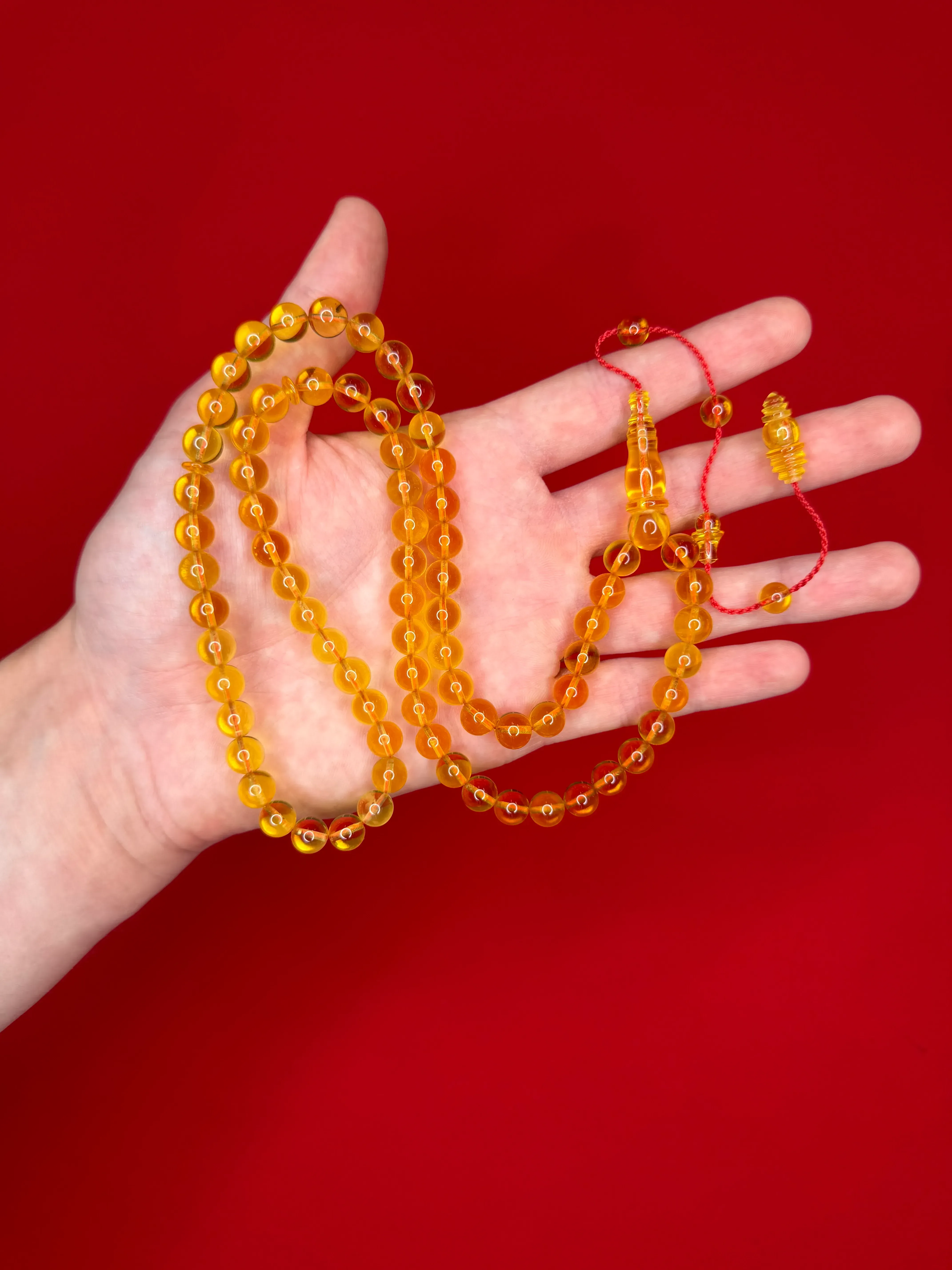 Super Water Round Rosary 75 Beads, 8mm, 26g - Baltic Amber Beads - 1