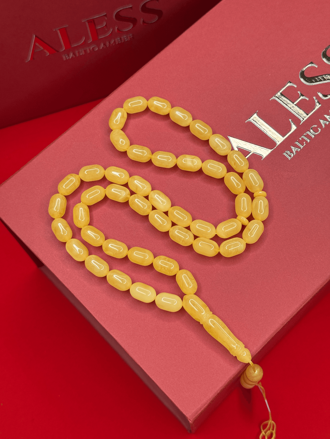 Mango Barrel Rosary, 45 Beads, 13/8 mm, 33g - 1
