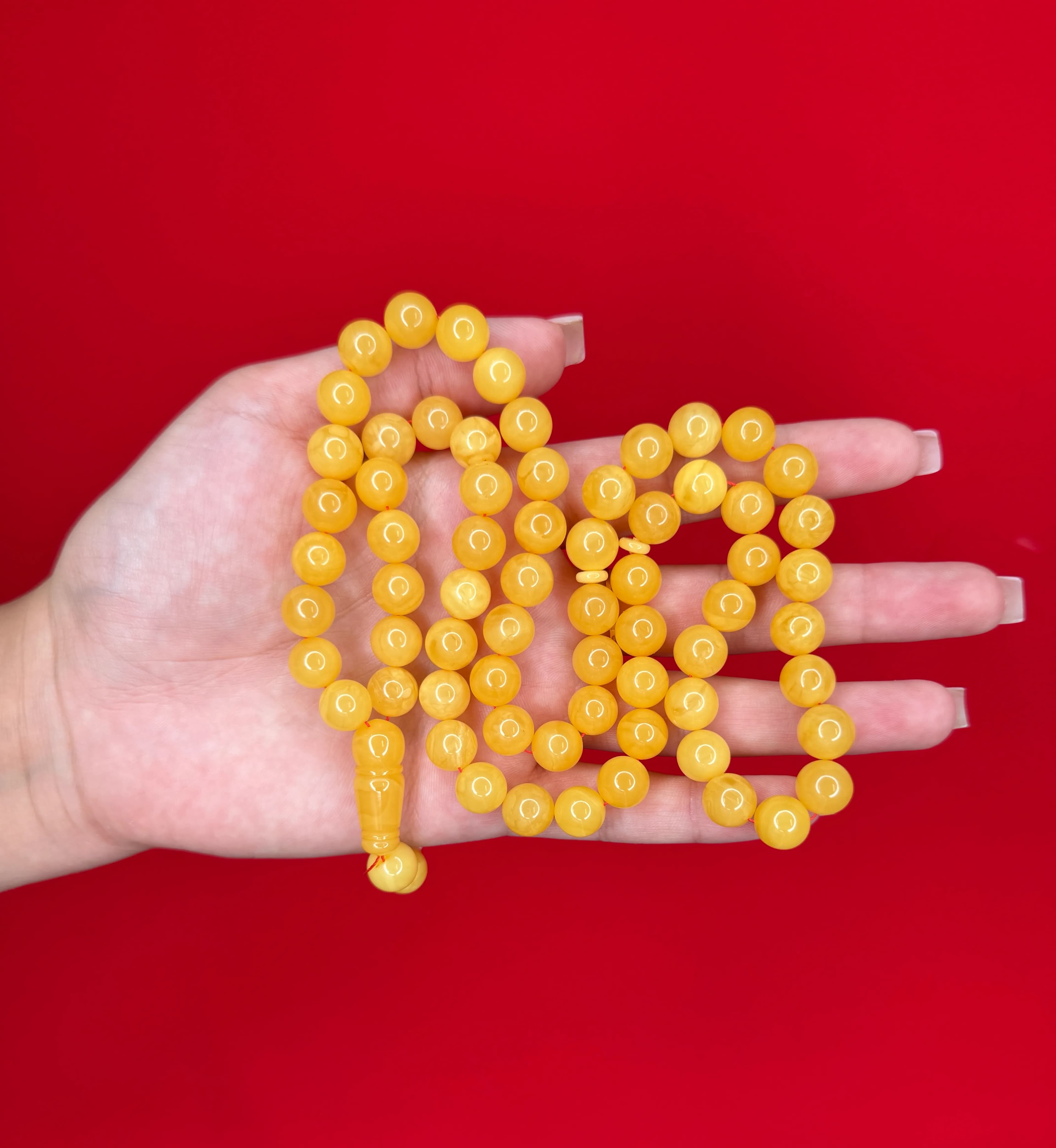 Mango Round Rosary, 66 Beads, 10 mm, 43g - 1