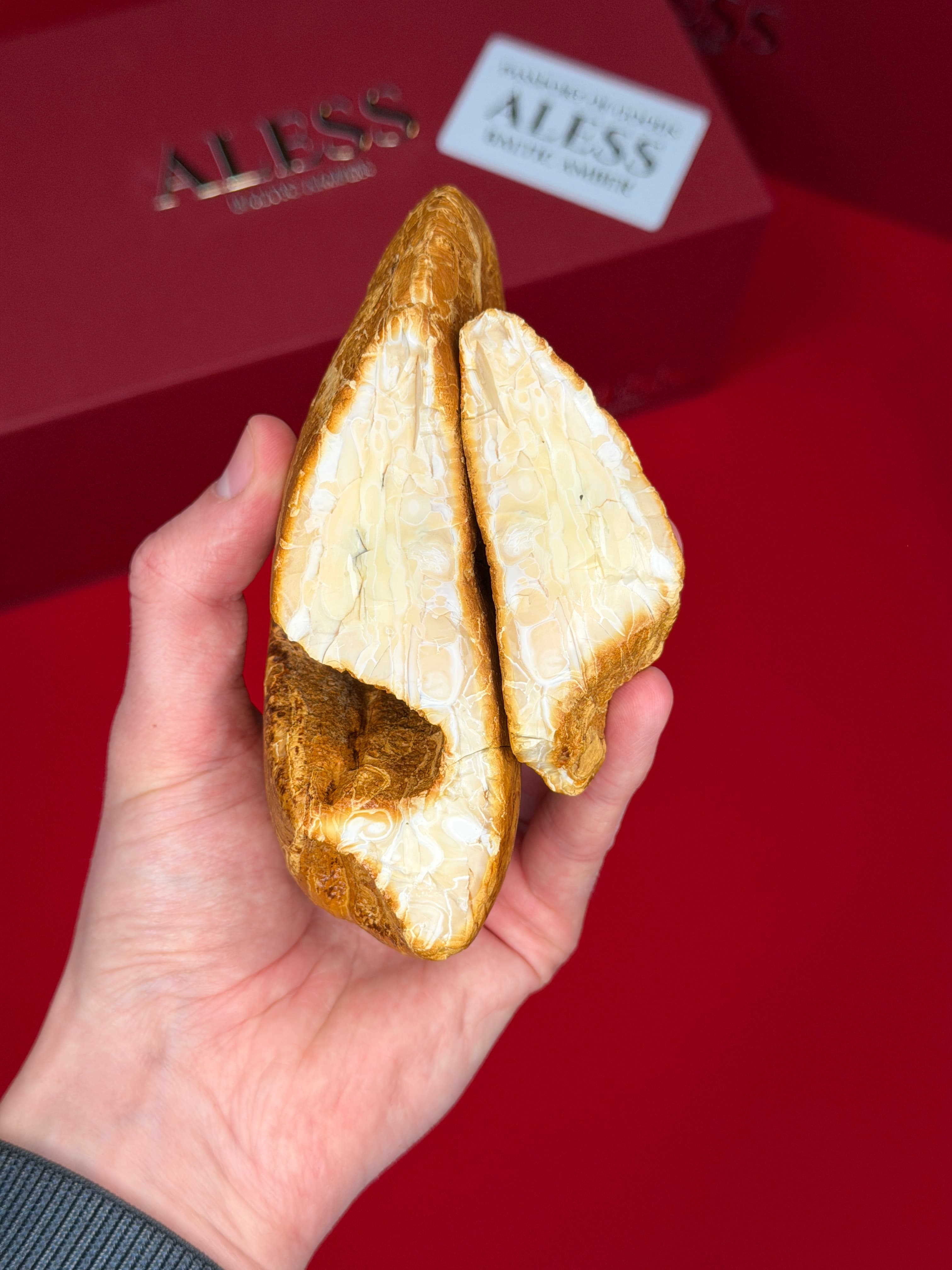 Ceramic White Stone 296g - Natural Baltic Amber Material - 1